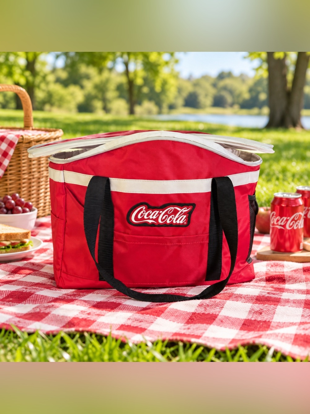 Coca-Cola Red Insulated Cooler Tote Bag Picnic Camping